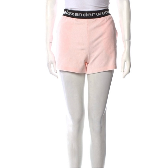 Alexander Wang Pink Stretch Logo Cap Shorts Size S - Picture 2 of 4